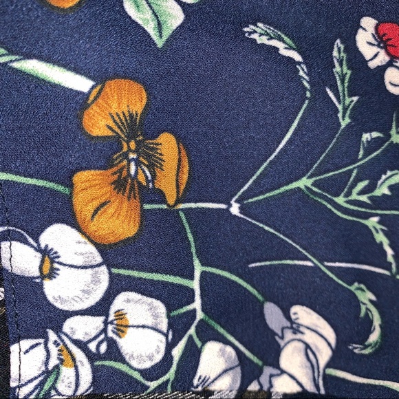 Anthropologie Navy Flannel Floral Print Shirt XL - Picture 6 of 8